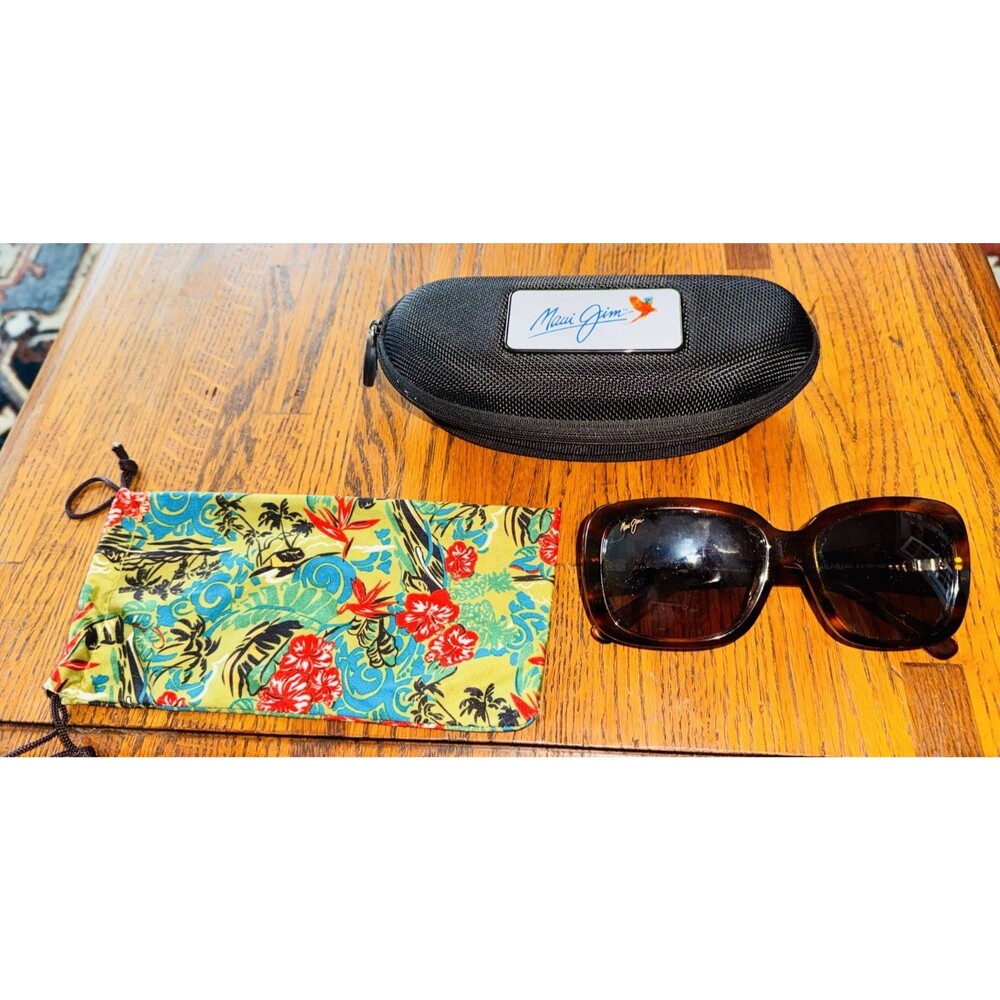 Maui Jim Lani Polarized Brown Tortoise Shell Rectangular Sunglasses(55.5•17)